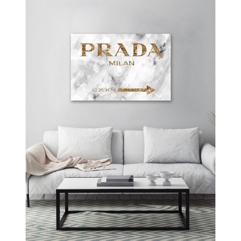 «Milan Gold», art textuel sur toile, H 30 po x l 45 po x P 1,5 po