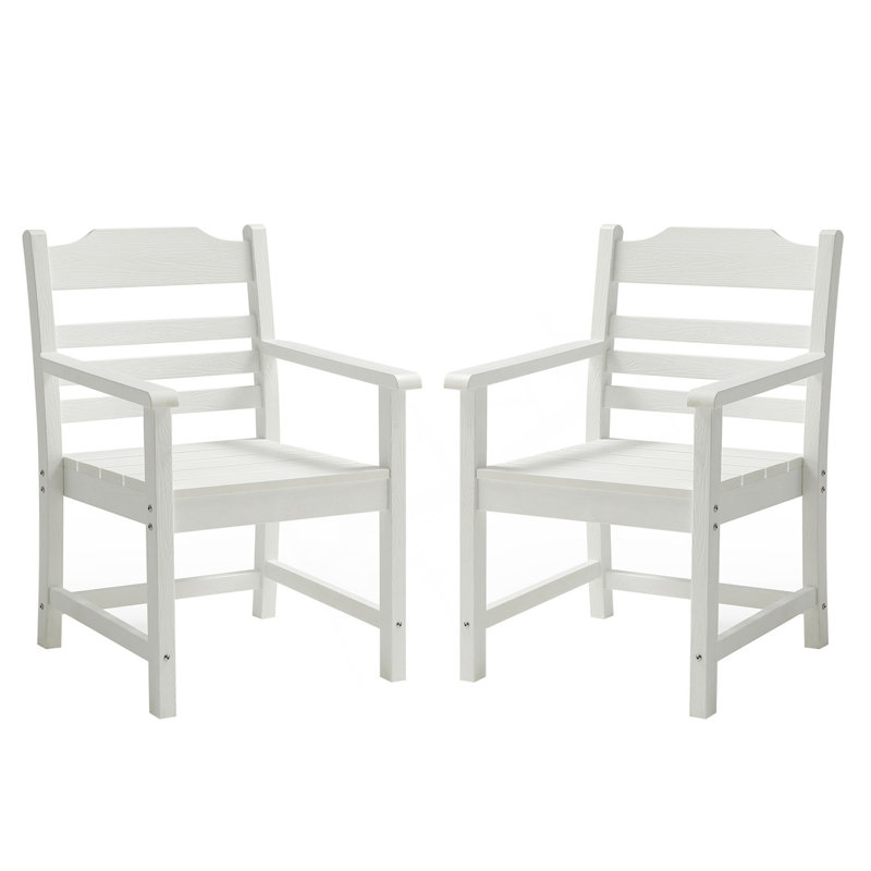Chaises de patio moderne avec accoudoirs, Blanc