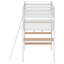 Lit mezzanine simple peu encombrant avec bureau intégré et rangement à 3 tablettes