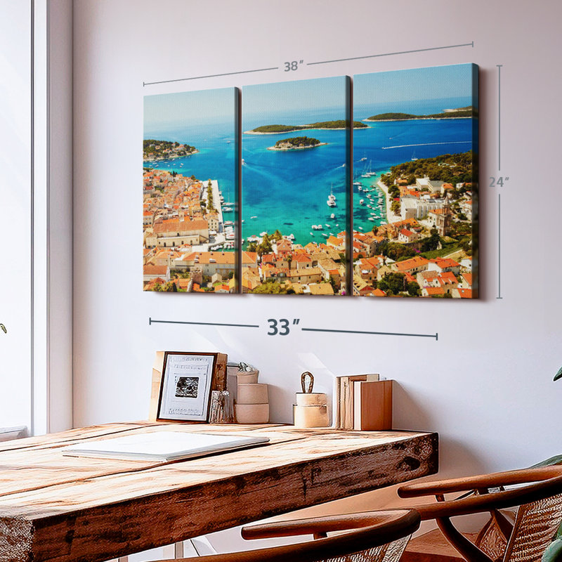 «Hvar Seaside Town» sur toile, H 24 po x l 38 po