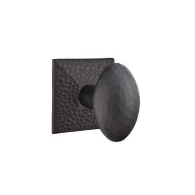 Privacy Hammered Egg Knob with Hammered Rose