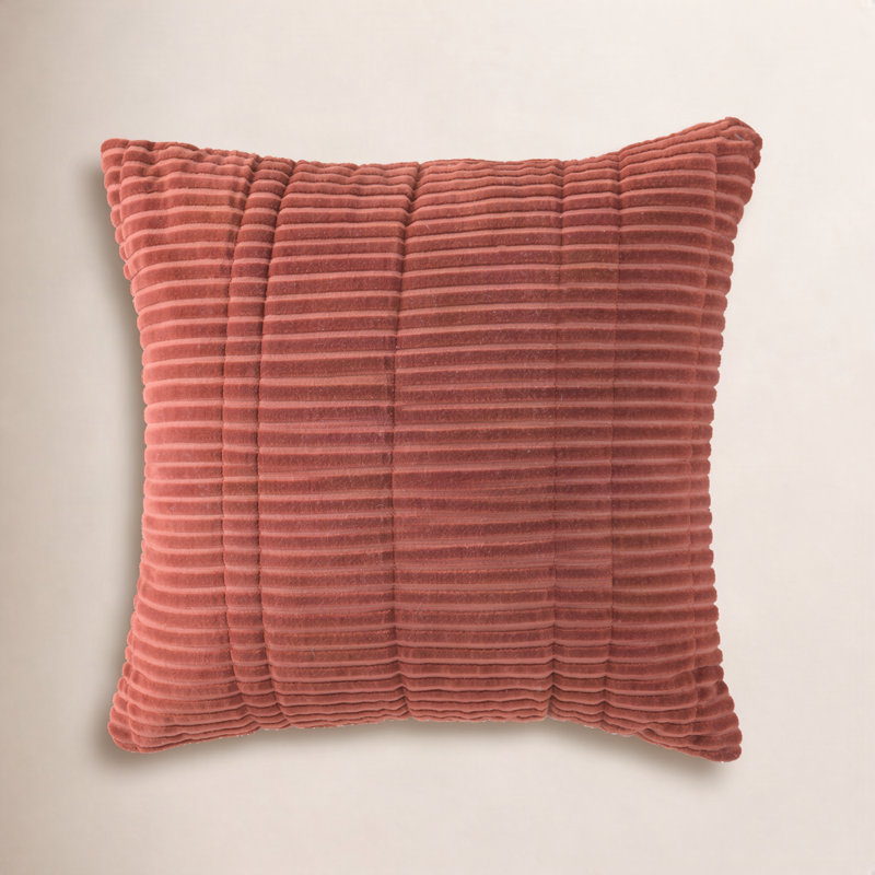 100% Cotton Throw Pillow, Down, Rust