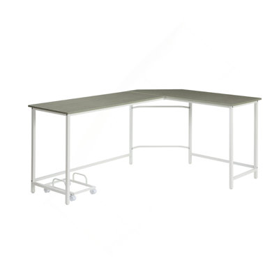 L-Shape Rectangular Computer Desk, Gray And White