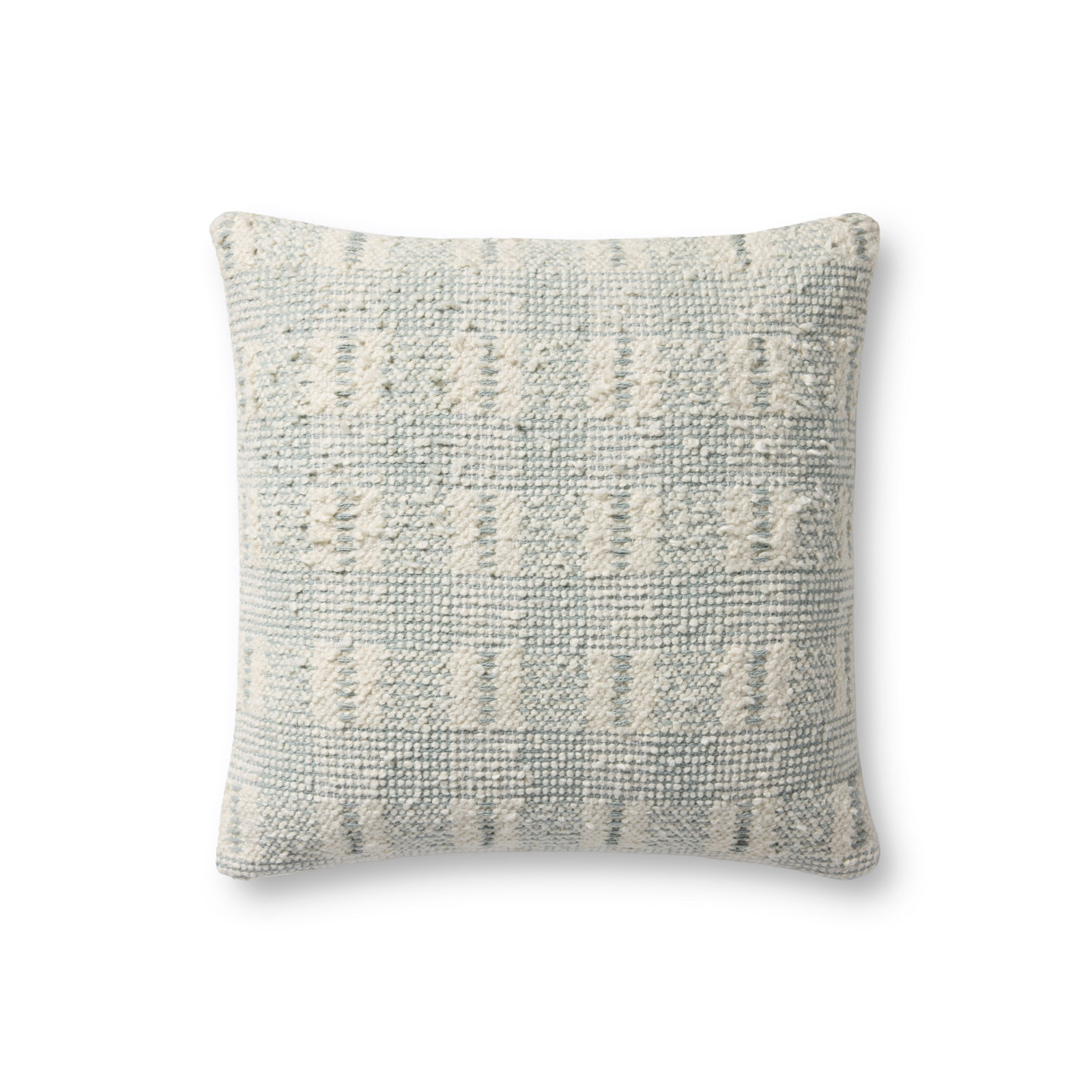 Loloi Throw Pillow, Ivory/Blue Geometric, Polyester