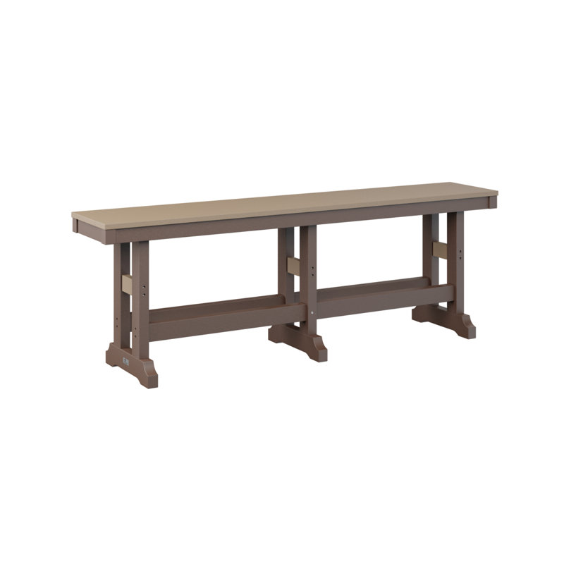Banc de jardin 66 po Berlin Gardens, Weatherwood/Chocolate Brown, 18" H x 12.5" W x 66" D