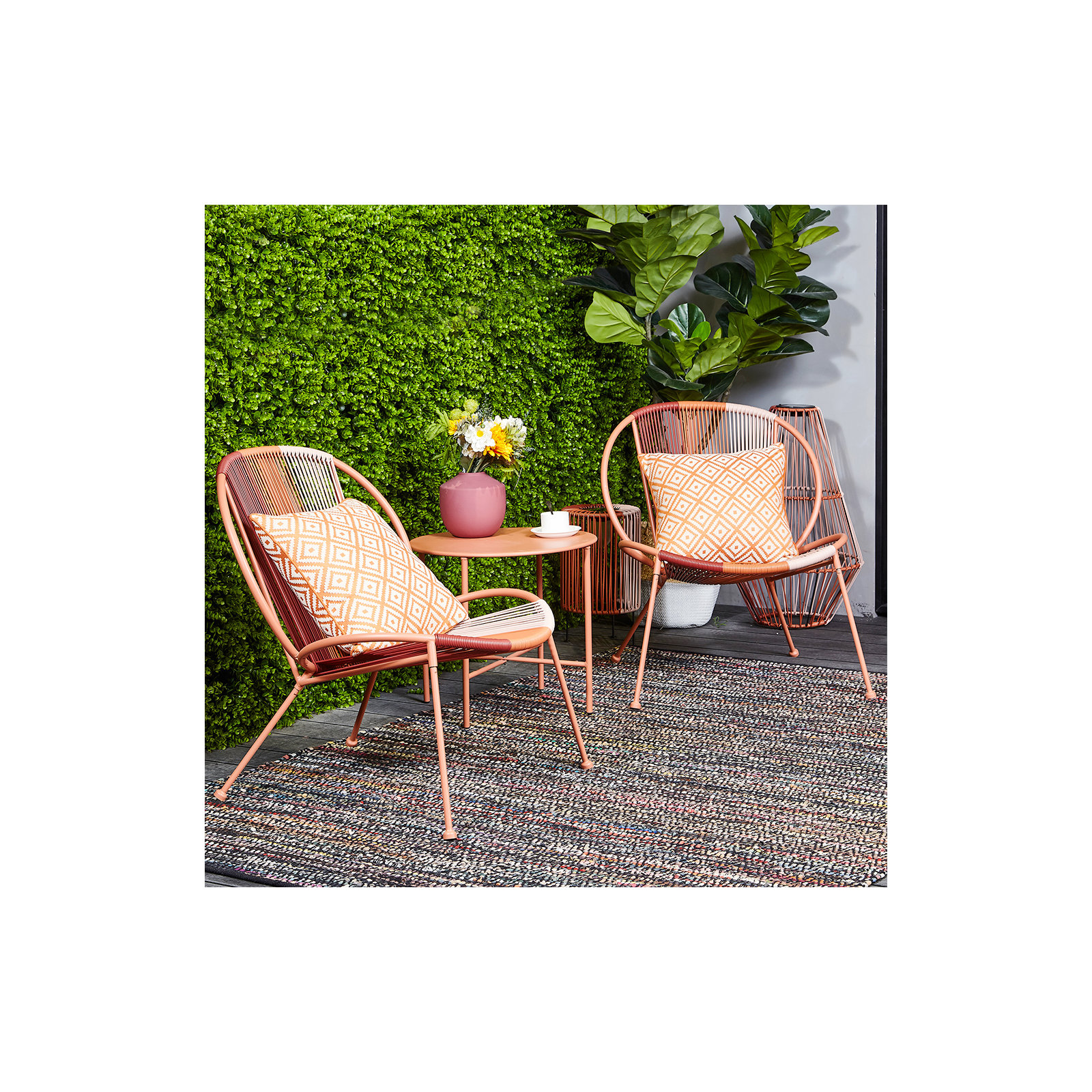 Halcott 2 - Person Patio Conversation Set, Orange
