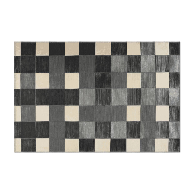 Tapis d'intérieur et d'extérieur à carreaux brun, Rectangle 9 pi x 12 pi