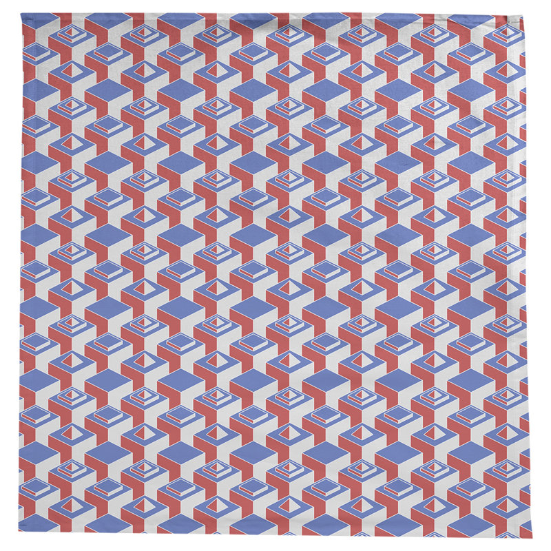 Nappe de gratte-ciels classiques, Bleu/rouge
