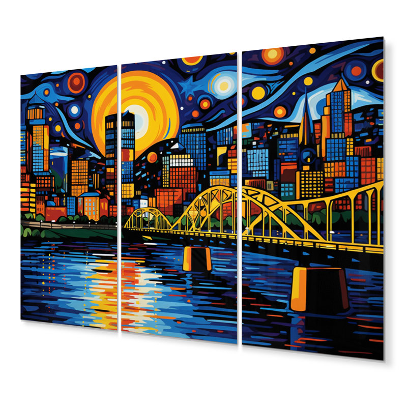 Shurtz - ensemble de reproductions d'art mural en métal Pittsburgh