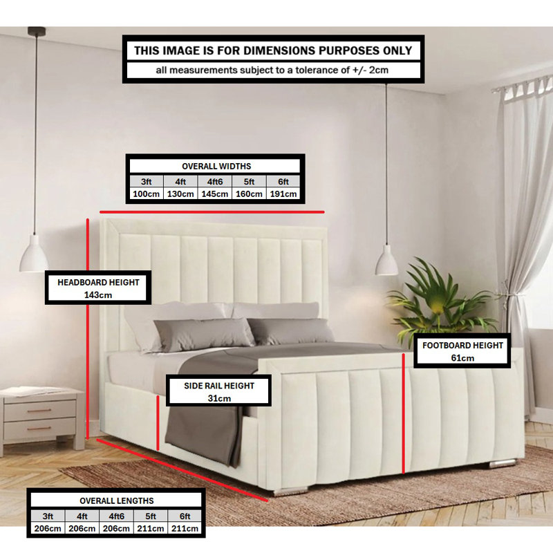 Yatton Upholstered Bed, Kingsize (5'), Cream