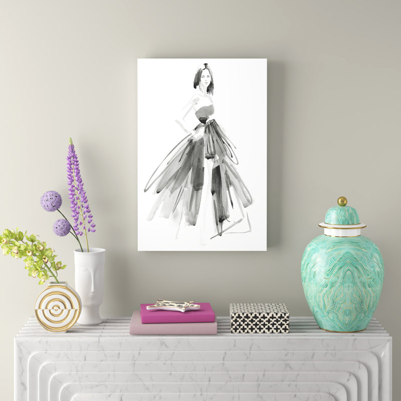 'Gestural Evening Gown I' by Jennifer Paxton Parker - Painting Print, 76cm H x 51cm W, Wrapped Canvas