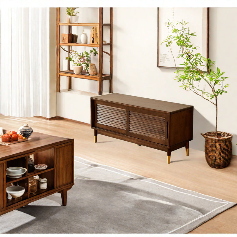 Simple Solid Wood Shoe Changing Stool 8 Pair Shoe Storage Bench