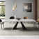 63'' to 94.5” Extendable Dining Table For 8-10 with Sintered Stone Tabletop and Metal Base