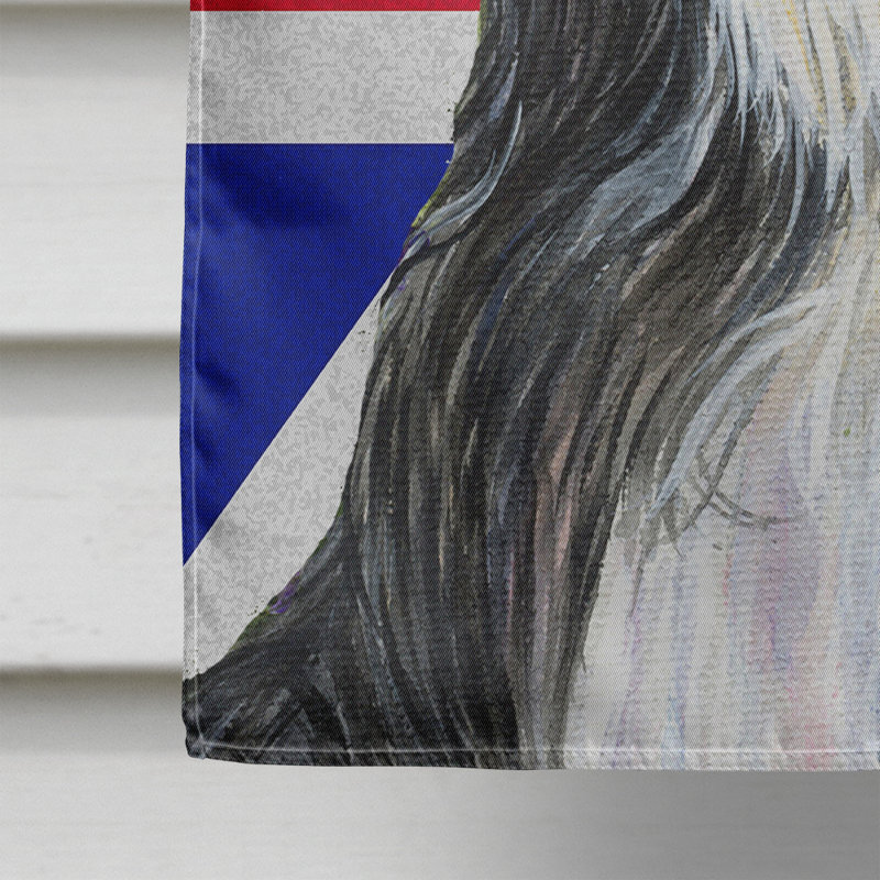 40 x 28 po en polyester britannique 2 faces english union jack drapeau maison, Colley barbu (gris et blanc)