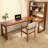 Nut-brown Rectangular Solid Wood desk-108954485-108954487