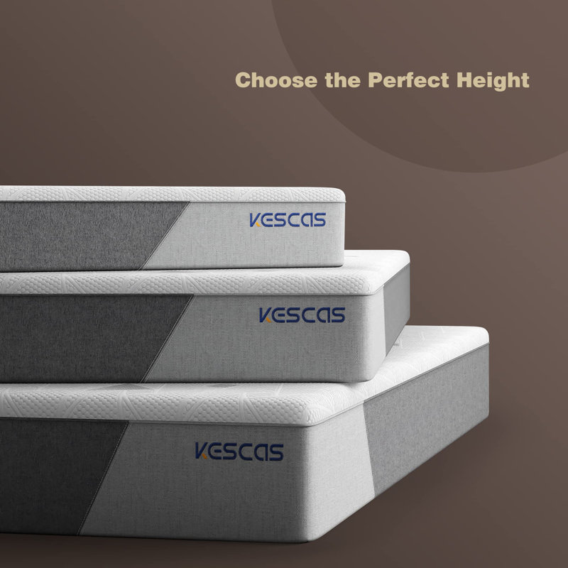 Hybrid Memory Foam Mattress With Fiberglass Free For Cooler Sleep Supportive & Pressure Relief, Medium Firm, Twin, 8"