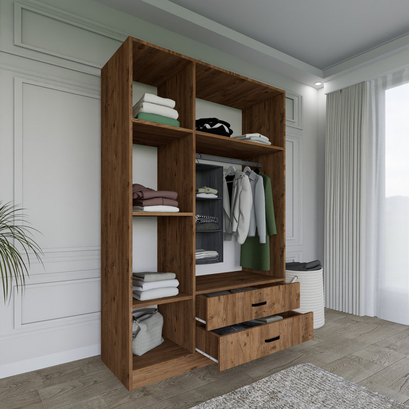 Berend 3 Door Manufactured Wood Wardrobe, Walnut