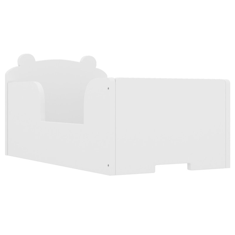 Base de lit pour tout-petit, lit de bébé pour les garçons et les filles de 3 à 6 ans, lit de bébé en forme d'ours , Blanc