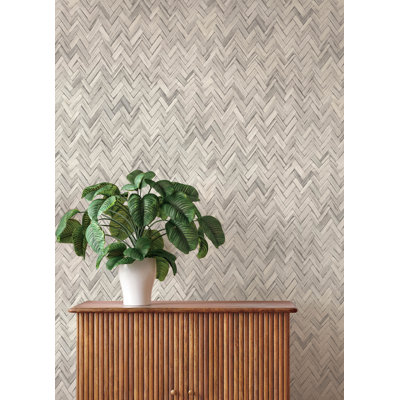 Ellery Light Grey Herringbone Wallpaper