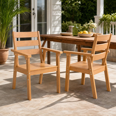 Chaises de salle à manger d'extérieur en HDPE avec accoudoirs (ensemble de 2)