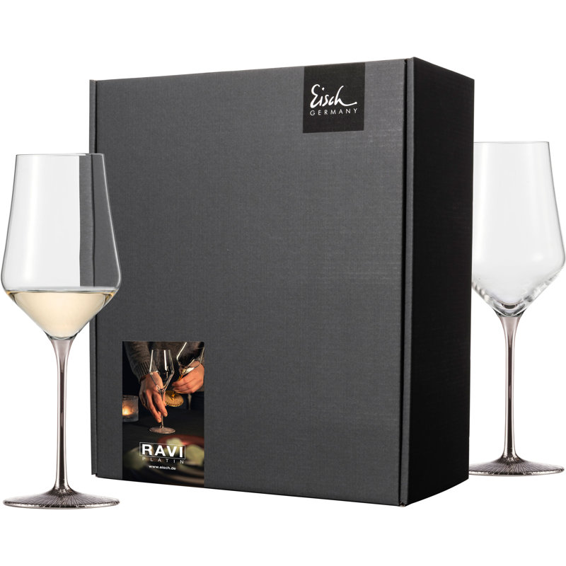 Erikson 380ml White Wine Glass Set, Platinum