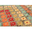 Tapis décoratif en laine de conception unique 4 pi 2 po x 5 pi 9 po noué à la main New Age orange/bleu/jaune