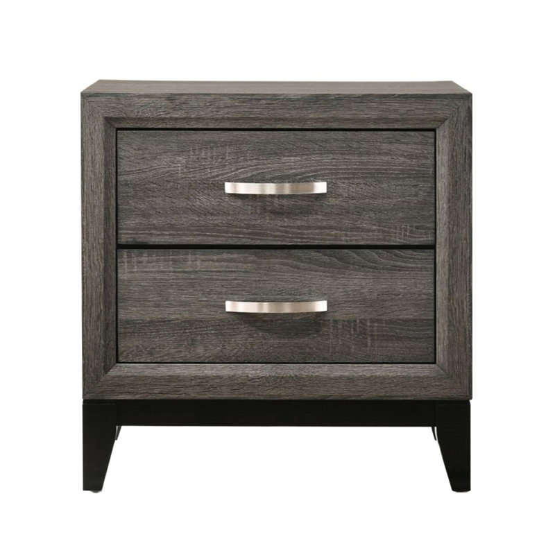 2 Table de chevet en bois magnétisme gris délavé pour chambre à coucher subtile