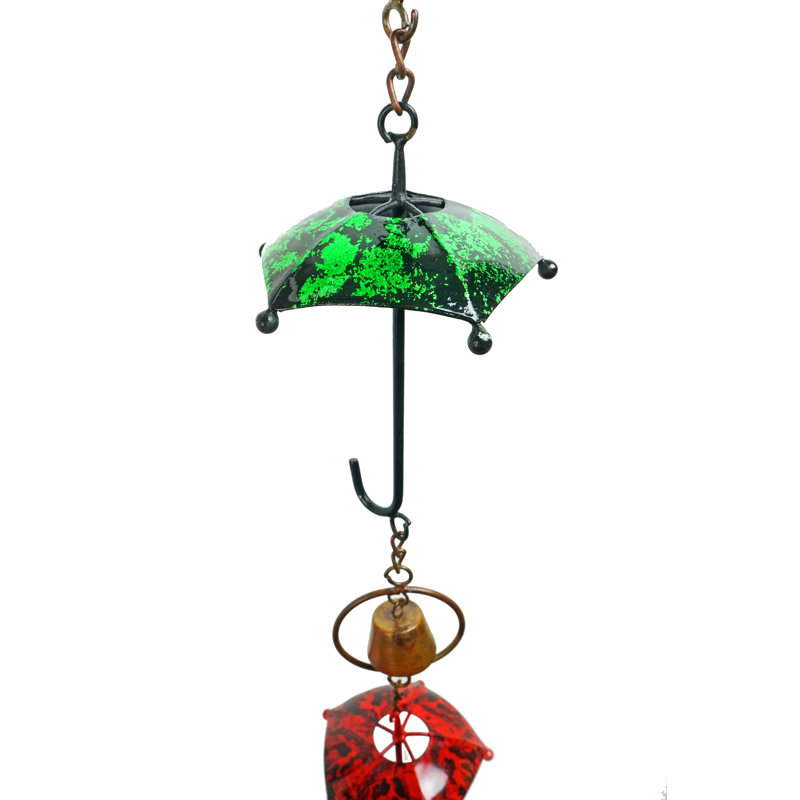 Chaîne de pluie parasol Lupo, Vert / Rouge
