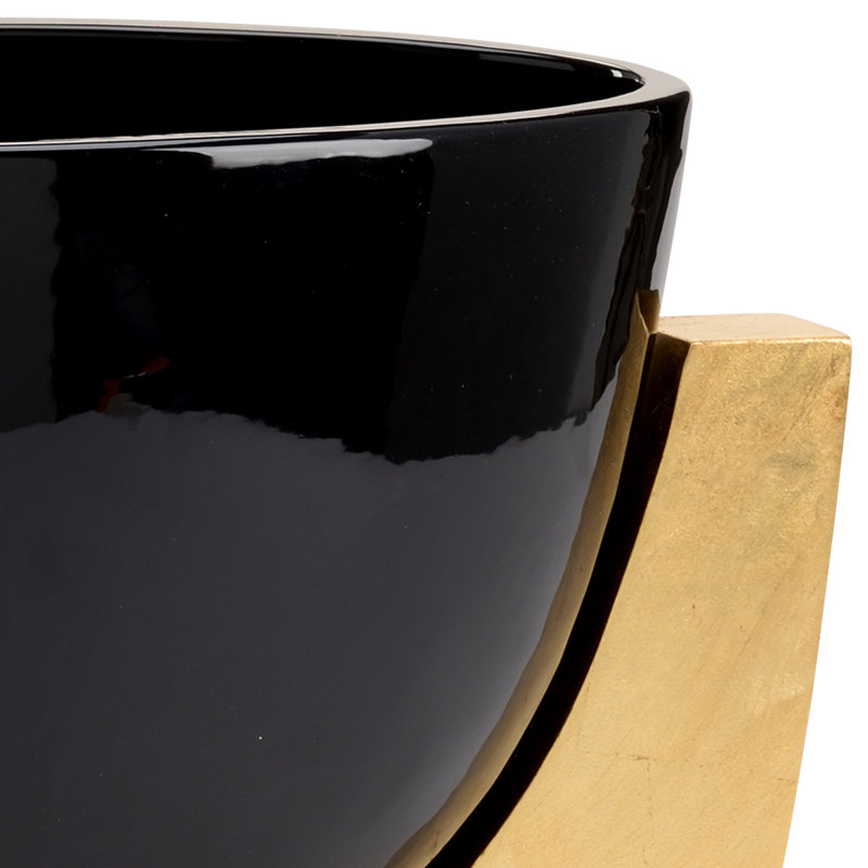 Ceramic Serving Bowl, Gloss Black