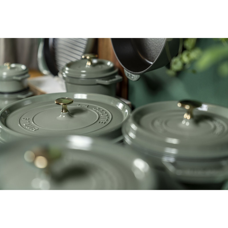 Cocotte ronde en fonte La Cocotte, Eucalyptus, 4 pte