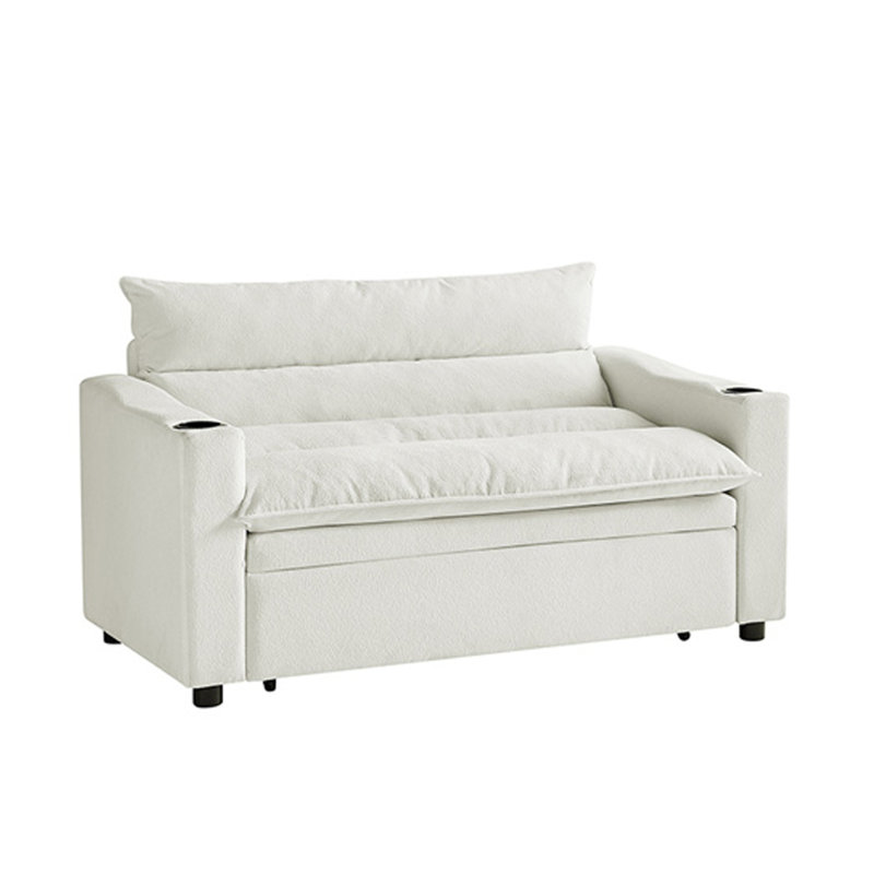 Petit canapé-lit coulissant de 56 po avec dossier réglable, Beige