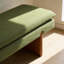 Banc rembourré vert en bois massif-1433327473