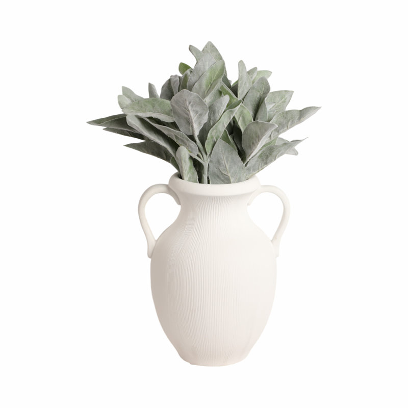 Tiyler Black Weathered Jug With Handles, White, 12" H x 10" W x 8" D