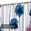 Rideau de douche sans couture à œillets roses et cyan avec 12 crochets-818175530