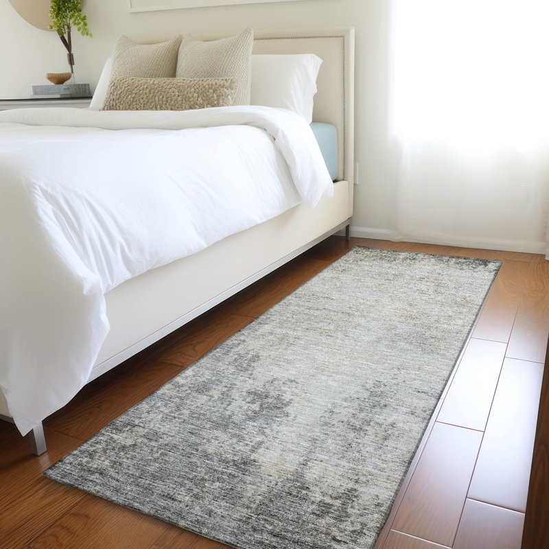 Premium Machine Washable Prisco Gray Rug, Runner 2'3" x 7'6"