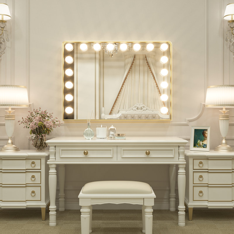 Miroir Jahziyah, 24 po x 32 po, Or