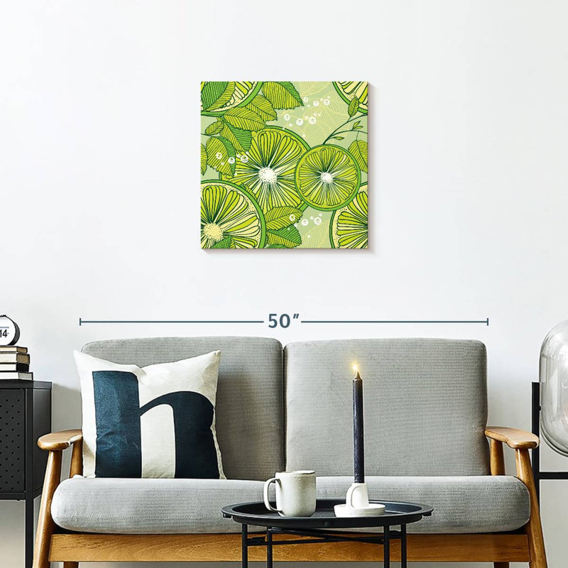 Yarlin Lime And Mint Pattern, 20" H x 20" W
