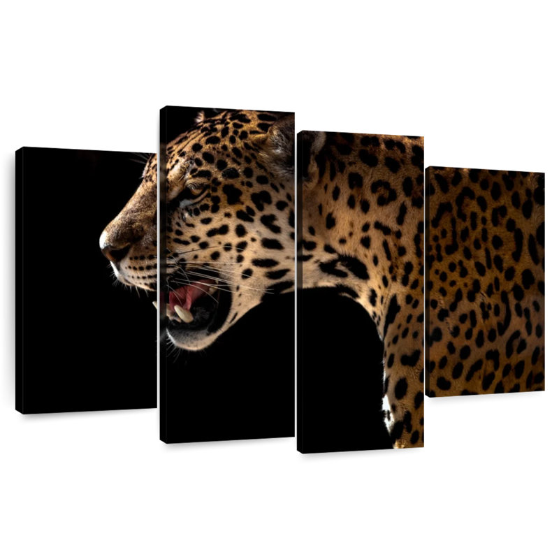 Brampt Midnight Leopard Hunt, 22" H x 36" W