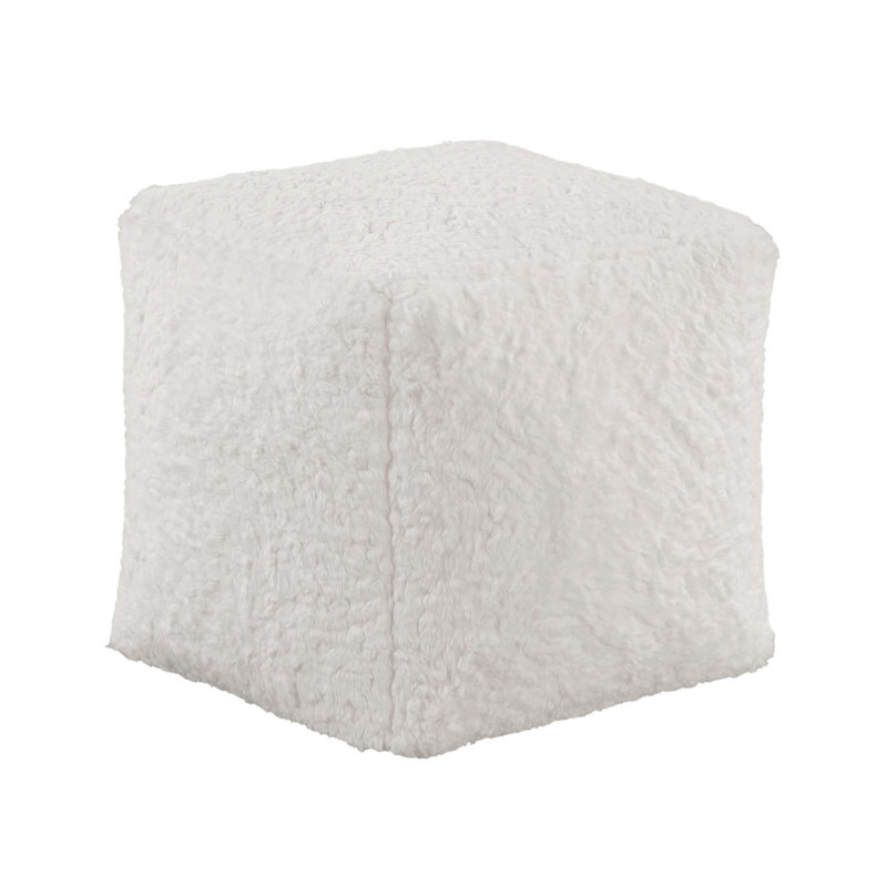 Repose-pieds carré moderne en fausse fourrure blanc cassé, repose-pieds et repose-pieds antidérapants pour un siège élégant et relaxant
