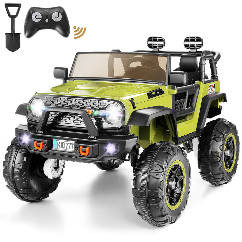 24V 2-Seater Kids Ride on Truck Electric Car with Remote Control and Bluetooth, Green