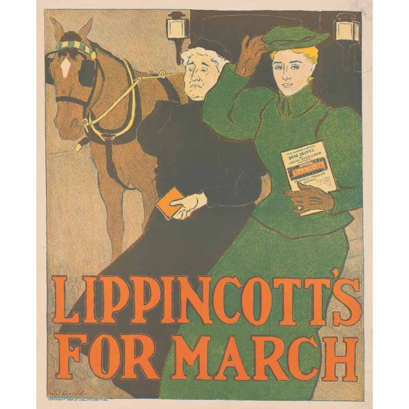 "Lippincott's for March" par Joseph Gould - Art mural sur toile tendue avec châssis, H 24 po x l 17 po