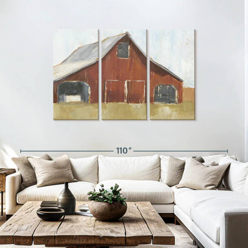 Lilie Rustic Red Barn I, 48" H x 74" W