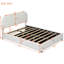 Lit double tapissier pleine grandeur avec molleton blanc et plateforme de rangement hydraulique pratique-1359527795