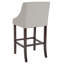 Tabouret de bar transitionnel en noyer capitonné avec garniture cloutée-750917133-746023956