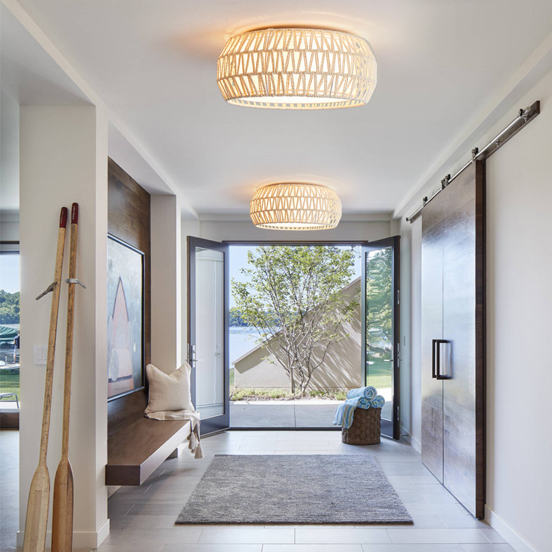 Plafonnier encastré intérieur corde 3 lumières 15,7 po Arunima