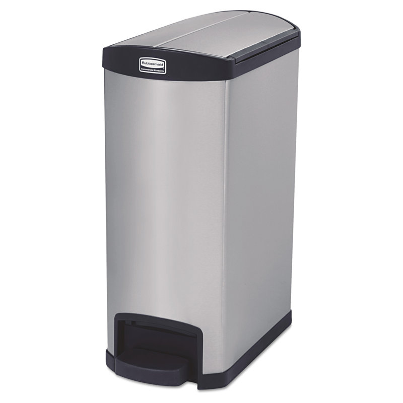 Slim Jim&reg; Steel Kitchen Trash Can - 13 Gallons, Black