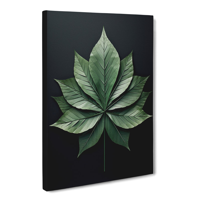 Leaf Geometric - Wrapped Canvas, 50cm H x 35cm W x 3cm D