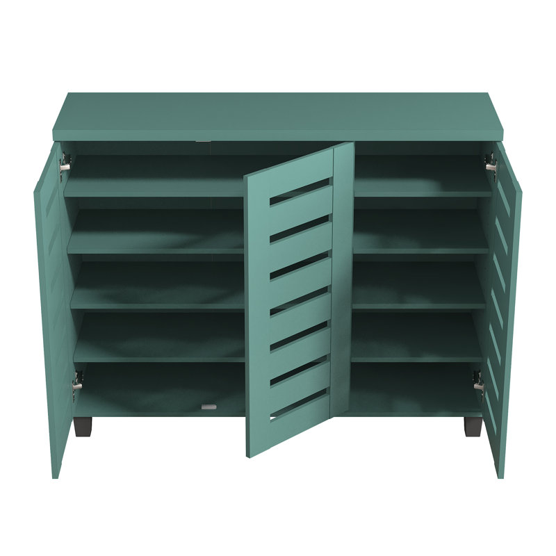 Armoire de rangement à chaussures Lismore jusqu'à 20 paires, Bleu sarcelle vieilli