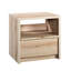 Table de chevet brune, motif ondulé, glissières en métal dans le tiroir, tablette pratique pour la chambre à coucher avec couleur, glissières à tiroirs lisses, utilisation polyvalente