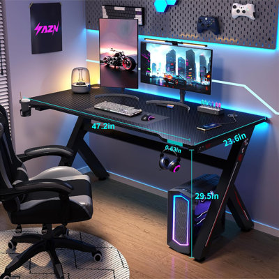Gaming Desk Computer Table W/Cup Home Office